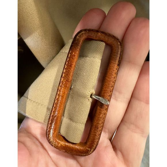 Vintage Burberry’s Nova Check Trench Coat Mens 40R Beige Belted D-Rings USA - Picture 14 of 14